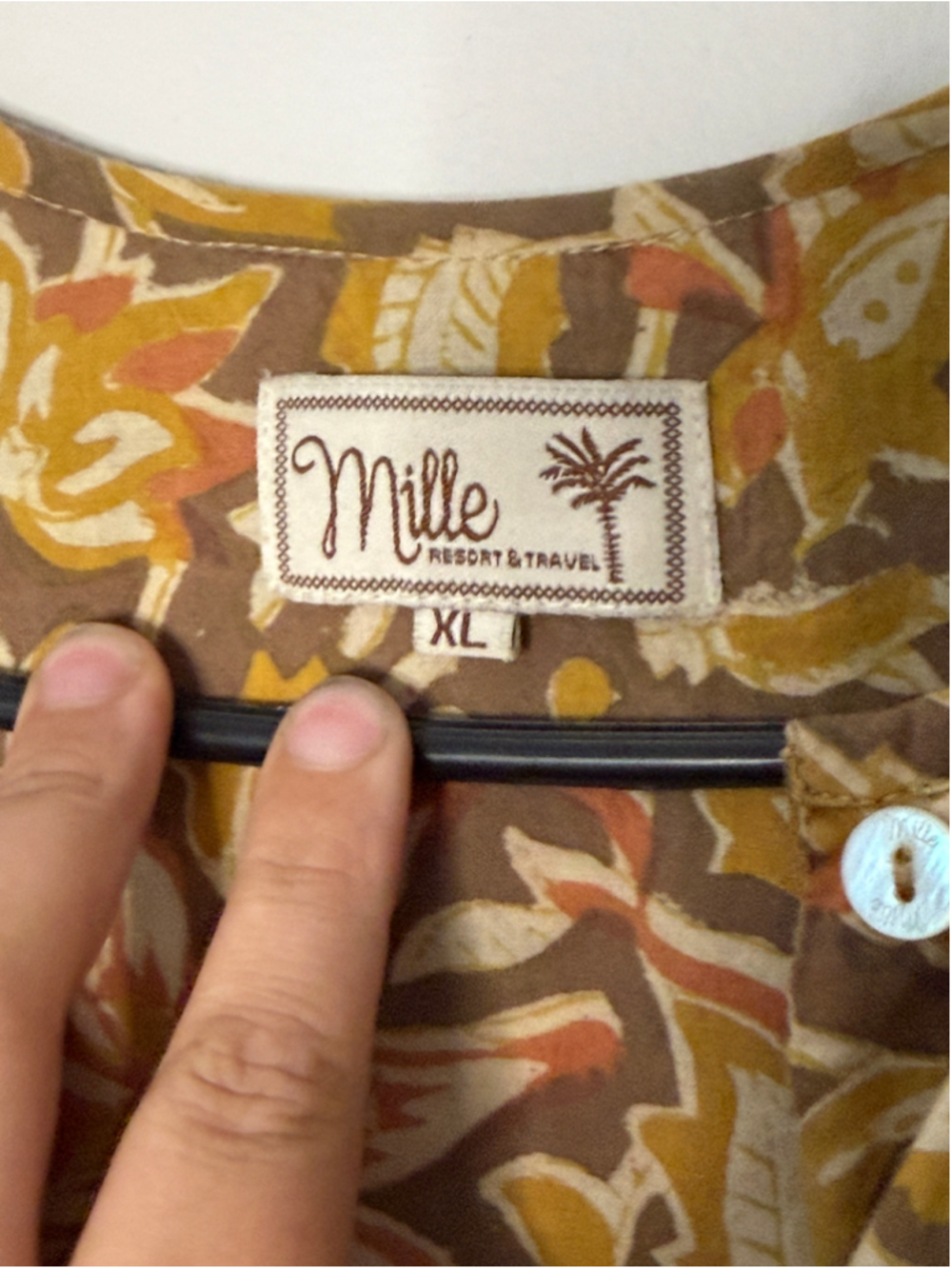 Mille Resort & Travel Hand Block Print Floral Blouse XL - Picture 2 of 4